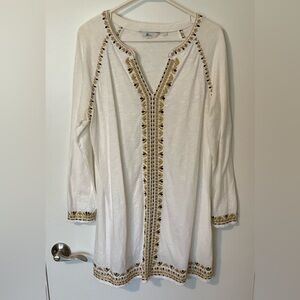 Boden Embroidered White Tunic Top